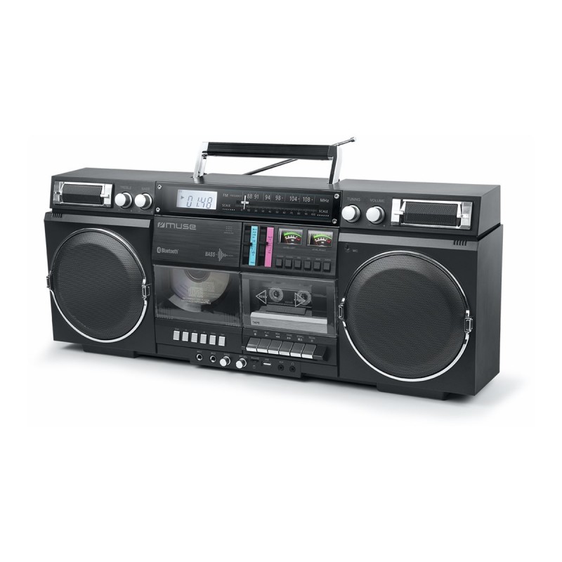 Muse | Ghetto Blasters | M-380 GB | AUX in | Bluetooth | Cassette deck | CD player | Black