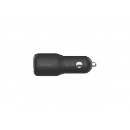 BELKIN BOOST CHARGE 42w - 30w USB-C PD PPS + 12w USB-A Car Charger, Black | Belkin