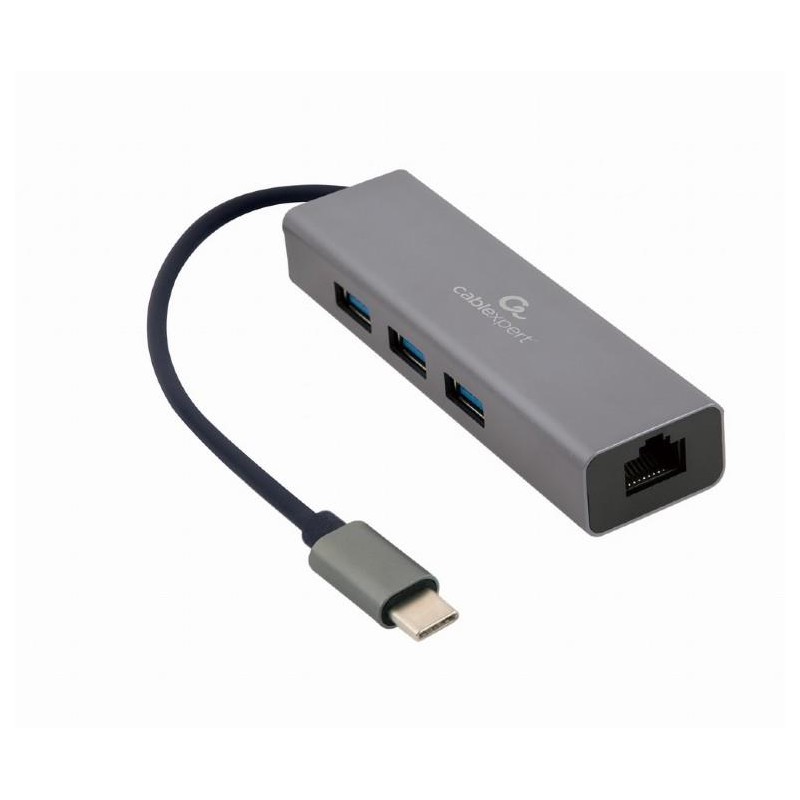 I/O ADAPTER USB-C TO LAN RJ45/USB HUB A-CMU3-LAN-01 GEMBIRD