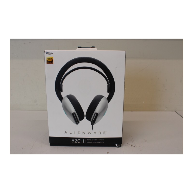 SALE OUT. Dell Alienware Wired Gaming Headset - AW520H (Lunar Light), UNPACKED, USED, DAMAGED PACKAGING | Dell | Alienware Wired