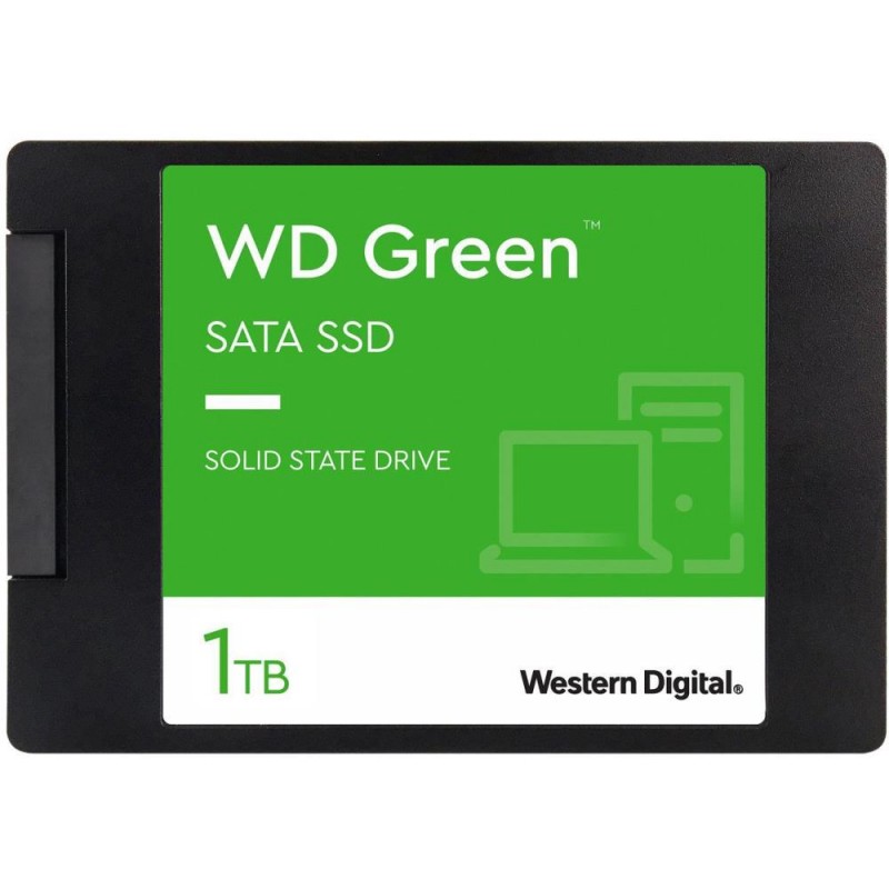 SSD|WESTERN DIGITAL|Green|1TB|SATA 3.0|SLC|Read speed 545 MBytes/sec|2,5"|MTBF 1000000 hours|WDS100T3G0A