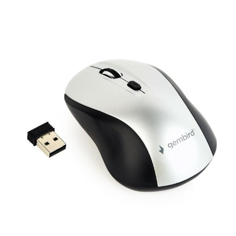 MOUSE USB OPTICAL WRL BLACK/SILVER MUSW-4B-02-BS GEMBIRD