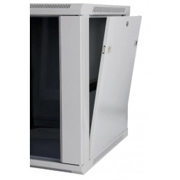 SOMI Networks | 6U, 19 Network Wall Cabinet | 6U-60/40C | Gray | With Front Glass Doors Assembled | Depth: 40 cm