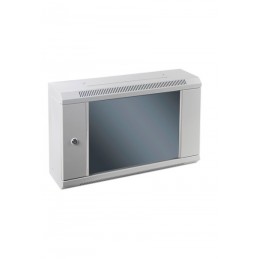 SOMI Networks | 6U, 19 Standard Installation Wall Cabinet | 6U-60/15SNC | Gray | Cable Entrances Assembled | Depth: 15 cm