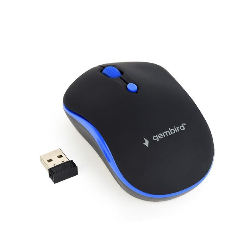 MOUSE USB OPTICAL WRL BLACK/BLUE MUSW-4B-03-B GEMBIRD