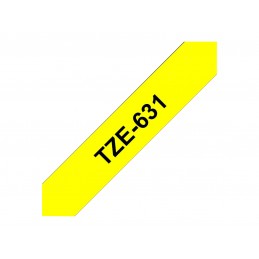 Brother | TZe-631 Laminated Tape | Black on Yellow | TZe | 8 m | 1.2 cm