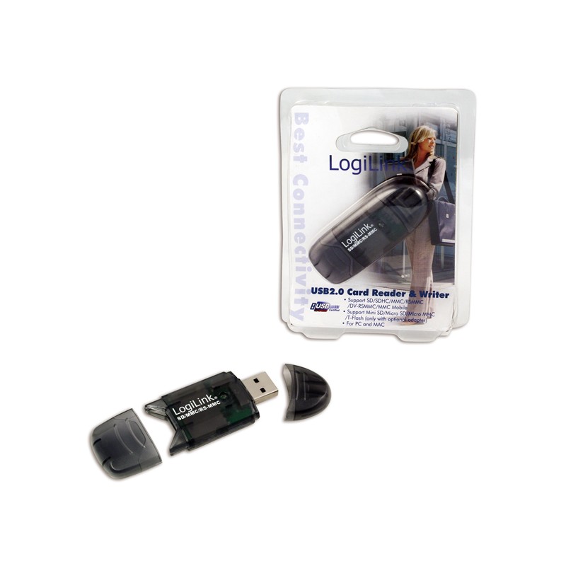 Logilink | Cardreader USB 2.0 Stick external for MMC, RS-MMC, SD and SD HC