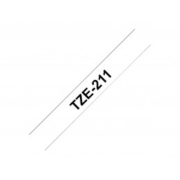 Brother | TZe-211 Laminated Tape | Black on White | TZe | 8 m | 6 cm