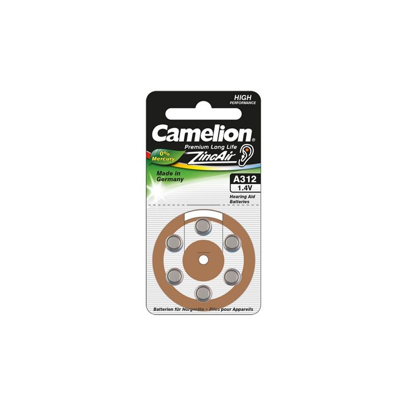 Camelion | A312/DA312/ZL312 | Zinc air cells | 6 pc(s)