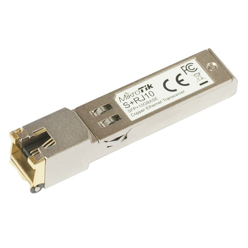 MikroTik | S+RJ10 | SFP+ | Copper | RJ-45 | 10/100/1000/10000 Mbit/s | Maximum transfer distance 200 m | COMPATIBLE ONLY WITH AC