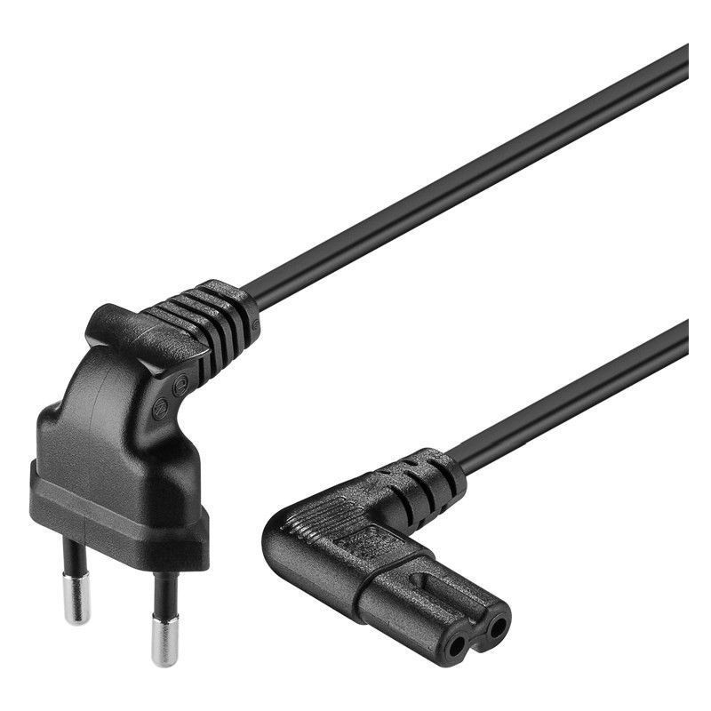 Goobay | Euro connection cord, both ends angled | 97344 | Black Euro male (Type C CEE 7/16) | Device socket C7