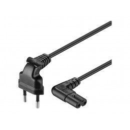 Goobay | Euro connection cord, both ends angled | 97344 | Black Euro male (Type C CEE 7/16) | Device socket C7