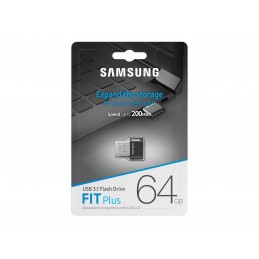 Samsung | FIT Plus | MUF-64AB/APC | 64 GB | USB 3.1 | Black/Silver