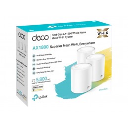 Whole-Home Wi-Fi System | Deco X20(3-pack) | 802.11ac | 1201 Mbit/s | 10/100/1000 Mbit/s | Ethernet LAN (RJ-45) ports 2 | Mesh S