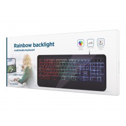 Gembird | Multimedia Keyboard | KB-UML-03 | Multimedia | Wired | US | Black