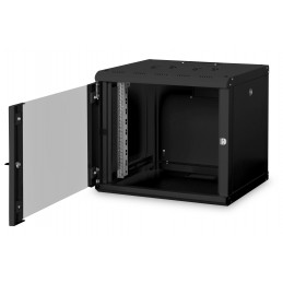 Digitus | Wall Mounting Cabinet | DN-19 09-U-SW | Black | IP protection class: IP20 Front door: Glass door, single opening Cabin