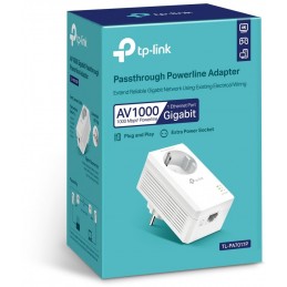 TP-LINK | AV1000 Gigabit Passthrough Powerline Adapter | TL-PA7017P | 1000 Mbit/s | Ethernet LAN (RJ-45) ports 1 | No Wi-Fi | Ex