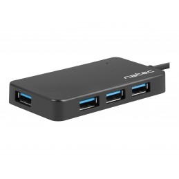 Natec USB 3.0 HUB, Silkworm, 4-Port, Black | Natec | 4 Port Hub With USB 3.0 | Silkworm NHU-1343 | Black | USB Type-C | 0.15 m