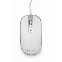 Gembird | Optical USB mouse | MUS-4B-06-WS | Optical mouse | White/Silver