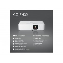 Epson | CO-FH02 | Full HD (1920x1080) | 3000 ANSI lumens | White | Lamp warranty 12 month(s)