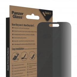 PanzerGlass | Screen protector | Apple | iPhone 14 Pro | Glass | Black | Classic Fit | Privacy