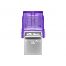 Kingston | DataTraveler | DT Micro Duo 3C | 256 GB | USB Type-C and Type-A | Purple