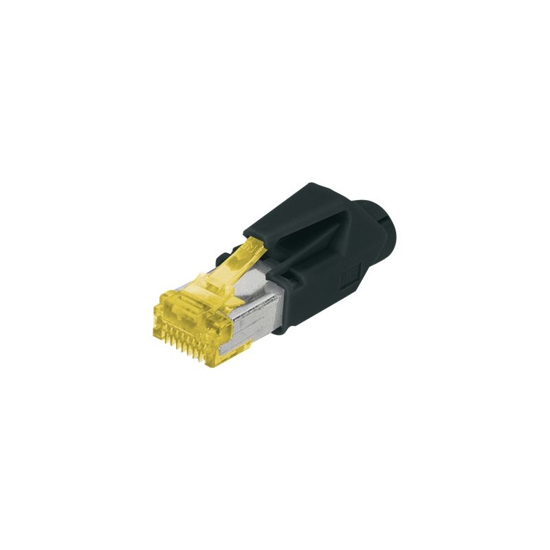 A-MO6A 8/8 HRS | AT 6A modular RJ45 Plug, Hirose TM31 8P8C, shielded, for round cable, incl. hood