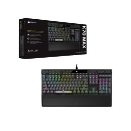 Corsair | MGX Switch | Gaming Keyboard | K70 MAX RGB | Gaming keyboard | Wired | RGB LED light | NA | Black | Magnetic-Mechanica