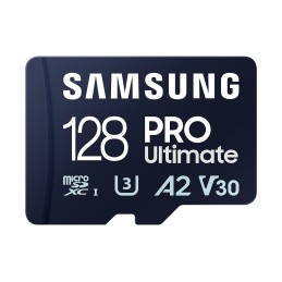 Samsung | MicroSD Card | PRO Ultimate | 128 GB | microSDXC Memory Card | Flash memory class U3, V30, A2 | SD adapter