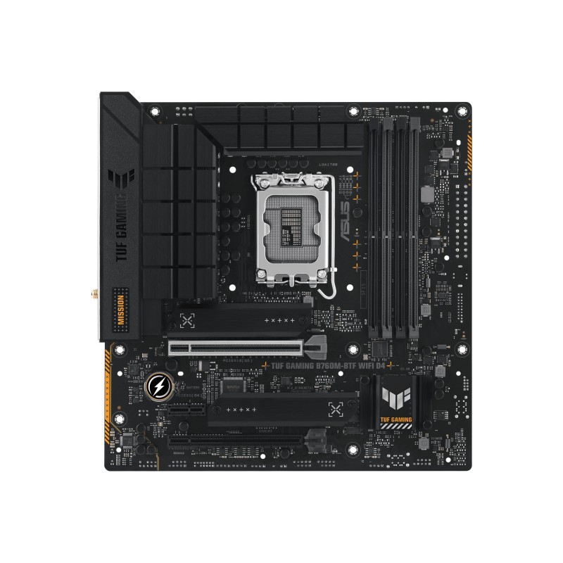 Asus | TUF GAMING B760M-BTF WIFI | Processor family Intel | Processor socket LGA1700 | DDR5 | Supported hard disk drive interfac