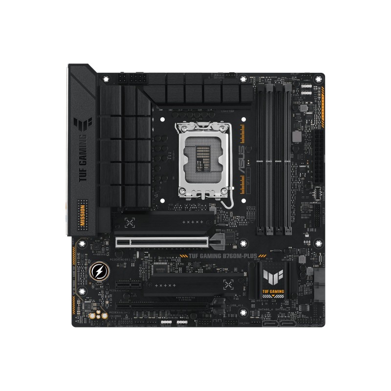 ASUS TUF GAMING B760M-PLUS | Asus | Processor family Intel B760 | Processor socket 1 x LGA1700 Socket | 4 DIMM slots - DDR5, non