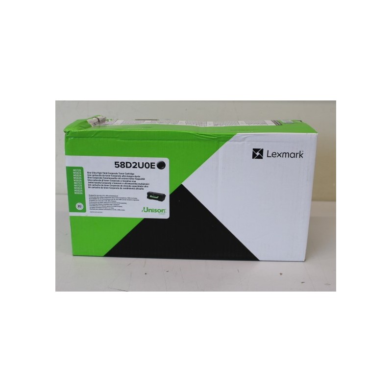 SALE OUT. Lexmark 58D2U0E Black Ultra High Yield Corporate Toner Cartridge, DAMAGED PACKAKING | Lexmark 58D2U0E | Toner cartridg