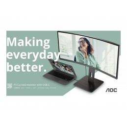 AOC CU34P3CV | 34 " | VA | 21:9 | 100 Hz | 4 ms | 3440 x 1440 pixels | HDMI ports quantity 1