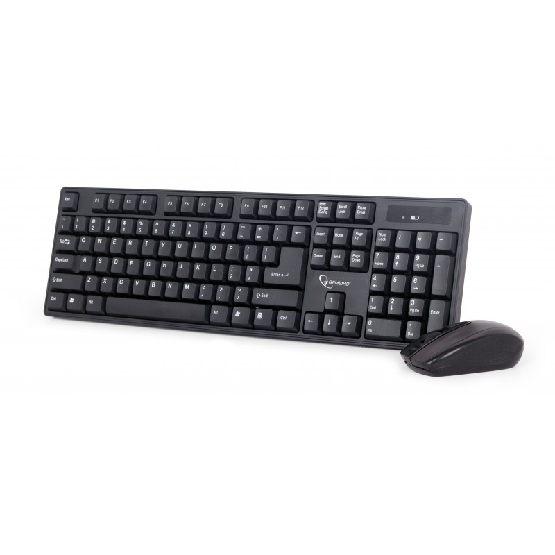 Gembird | Keyboard and mouse | KBS-W-01 | Keyboard and Mouse Set | Wireless | Mouse included | Batteries included | US | Black |