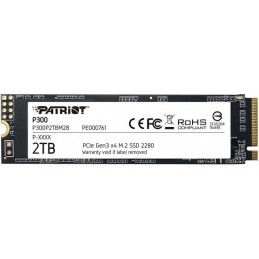 SSD|PATRIOT|P300|2TB|M.2|PCIE|NVMe|QLC|Write speed 1650 MBytes/sec|Read speed 2100 MBytes/sec|3.8mm|TBW 960 TB|P300P2TBM28