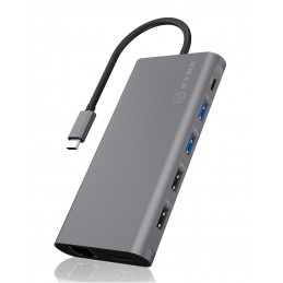 Raidsonic | 12-in-1 USB Type-C dock with PD 100W | BOX IB-DK4050-CPD | Dock | Ethernet LAN (RJ-45) ports 1 | USB 3.0 (3.1 Gen 1)