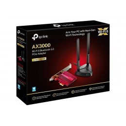 TP-LINK | TX3000E | AX3000 Wi-Fi 6 Bluetooth 5.0 PCIe Adapter | 2.4GHz/5GHz | Antenna type 2xHigh-Gain External Antennas | 574+2