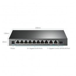 TP-LINK | 10-Port Gigabit Easy Smart Switch with 8-Port PoE+ | TL-SG1210MPE | Web managed | Desktop | Power supply type External