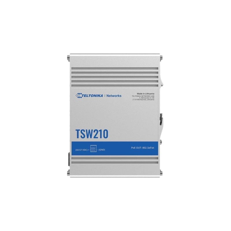 Teltonika | Switch | TSW210 | Unmanaged | Wall mountable | Gigabit Ethernet (copper) ports quantity 8 | SFP ports quantity 2 | 2