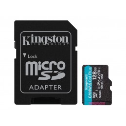 Kingston | microSD | Canvas Go! Plus | 128 GB | MicroSD | Flash memory class 10 | SD Adapter