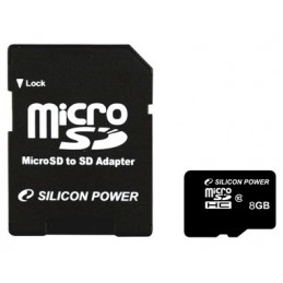 Silicon Power | 8 GB | MicroSDHC | Flash memory class 10 | SD adapter