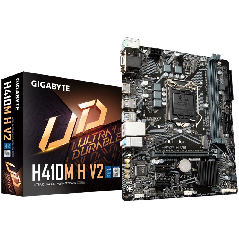 Gigabyte | H410M H V2 1.0 M/B | Processor family Intel | Processor socket LGA1200 | DDR4 DIMM | Memory slots 2 | Supported hard 