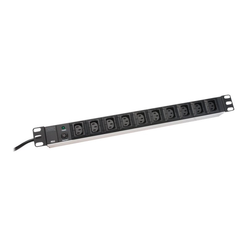 Digitus Aluminum outlet strip, IEC C14 plug | DN-95404 | Sockets quantity 10