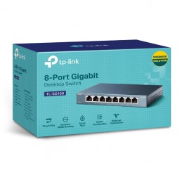 TP-LINK | Switch | TL-SG108 | Unmanaged | Desktop | Gigabit Ethernet (copper) ports quantity 8 | Power supply type External | 36