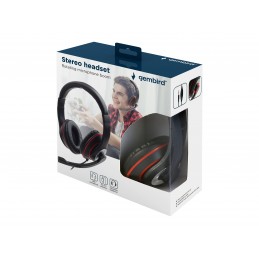 Gembird | Stereo headset | MHS-03-BKRD | On-Ear | Built-in microphone | 3.5 mm