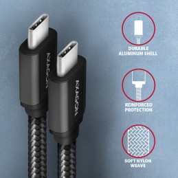 AXAGON Data and charging cable | BUCM3-CM20AB | USB Type-C to USB Type-C