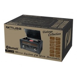 Muse | Turntable micro system | MT-115W | USB port | AUX in | CD player | FM radio | Wireless connection