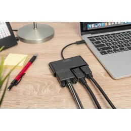 Digitus USB-C 3in1 Triple Monitor Adapter (HDMI, DP, VGA) | USB-C Graphics Adapter