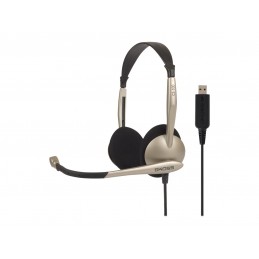 Koss | Headphones | CS100USB | Wired | On-Ear | Microphone | Noise canceling | Gold