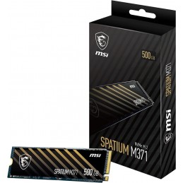 SSD|MSI|SPATIUM M371|500GB|M.2|PCIE|NVMe|3D NAND|Write speed 1150 MBytes/sec|Read speed 2200 MBytes/sec|2.15mm|TBW 110 TB|MTBF 1